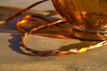 pumpkin shaped bronze orange decoration