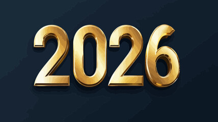 Golden 2026 New Year's Numbers on Dark Background