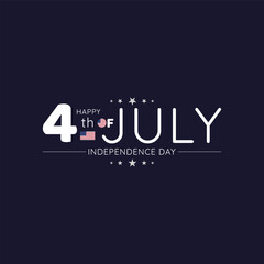 Minimalist 4th of July Design with Elegant Flag Accents