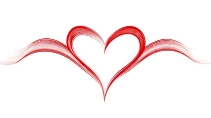 Red Heart Symbol with Elegant Swirls Representing Love and Romance Emotion