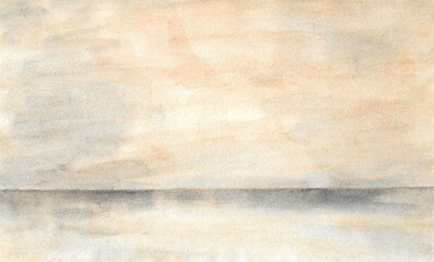 Watercolor painting abstract background of black and brown product display wall on paper. Abstract background with light for product presentation. copy space for the text. Hand painted texture style.