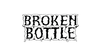 Broken Bottle Typographic Logo