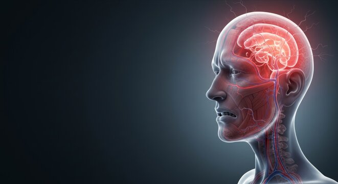 Intense Headache and Neurological Pain Concept. Migraine Attack and Chronic Headache Illustration