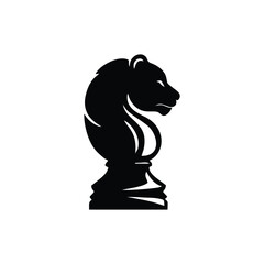 Chess tiger silhouette logo icon