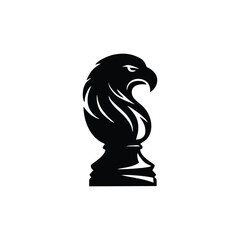 Eagle Chess Silhouette Logo Icon: A Steadfast Strategic Force