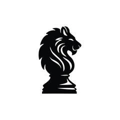 Lion Chess Silhouette Logo Icon: A Steadfast Strategic Force