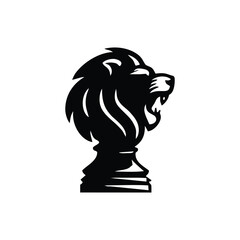 Lion Chess Silhouette Logo Icon: A Steadfast Strategic Force