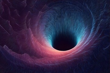 An abstract and stunning depiction of a black hole, showcasing gravitational forces and cosmic wonder