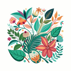 floral background abstract foliage vector image