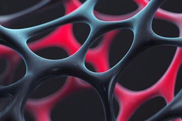 Abstract organic structure, with a captivating interplay of shapes and forms. The image presents a detailed view of an interconnected network, showcasing a blend of colors and textures