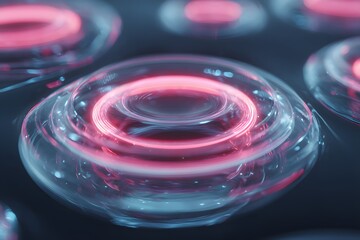Abstract 3D image of glowing energy cells or technology