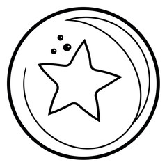 Obraz premium star-inside-bubble-line-art-vector-illustration 