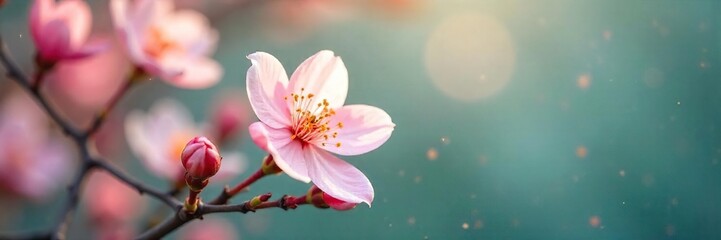 Fototapeta premium Serene Blossoming Flowers Gently Swaying in a Soft Breeze Peaceful Relaxation and Wellness