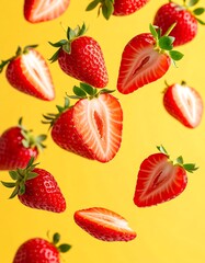 Strawberry Flying Toward Lens