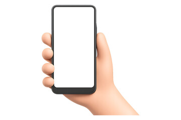 Hand Holding Smartphone Mockup Isolated on a Transparent Background