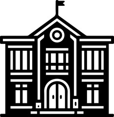 School Building Front Icon
