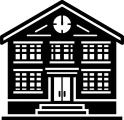 School Building Front Icon