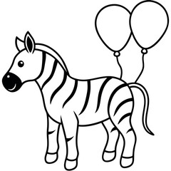 Obraz premium zebra-with-balloons-coloring-page--bold-and-easy--.eps