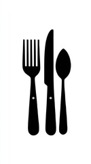 Simple black cutlery set