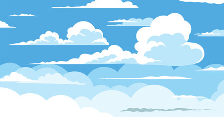 Clouds and blue sky background illustration, nature wallpaper