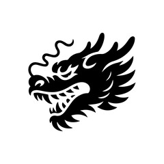 Coiled Tribal Dragon Vector Illustration