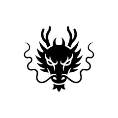 Coiled Tribal Dragon Vector Illustration