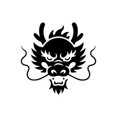 Coiled Tribal Dragon Vector Illustration