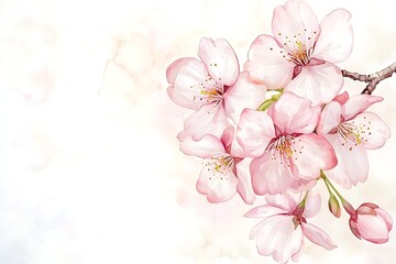 Delicate Pink Cherry Blossom Flowers on a Soft Background Perfect for Spring Themes