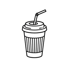 Simple black and white line drawing of an empty bucket with a metal handle