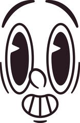 Retro crazy facial emoji character