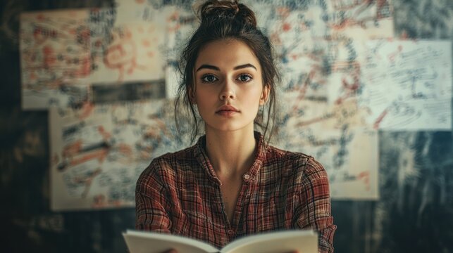 A concept image of an AI writing poetry while analyzing human emotions