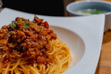 Spaghetti Bolognese with Rich Meat Sauce / ミートソースたっぷりのボロネーゼ
