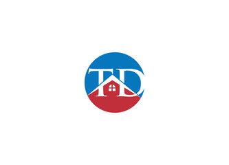 TD real estate modern logo design vector icon template