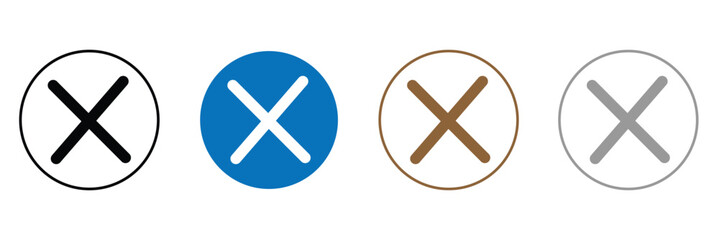 Close icon set illustration. Delete sign and symbol. cross sign . Vector Illustration . EPS 10 .