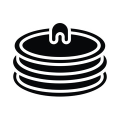Pancake Icon Outline Vector Illustration