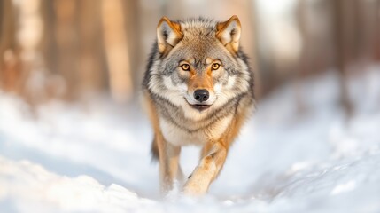 Fototapeta premium A grey wolf Canis lupus