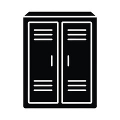 School Locker Icon Outline Vector Illustration