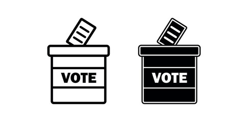 Vote ballot box icon. voting box icon. election box png and vector illustration on transparent background