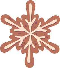 Snowflake new years gingerbread vector illustration