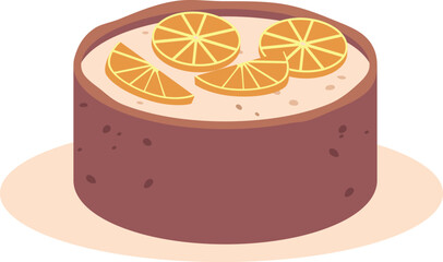 Chocolate cheesecake with orange fruit