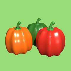 Bell Peppers 3D Icon Illustration