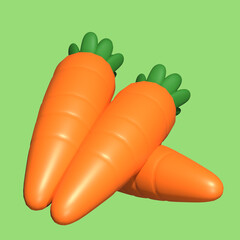 Carrot 3D Icon Illustration