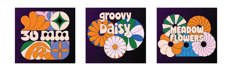 set of vector banners with flowers