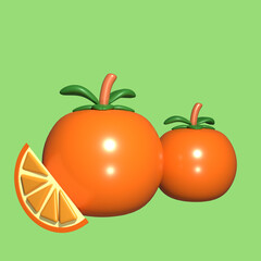 Orange 3D Icon Illustration