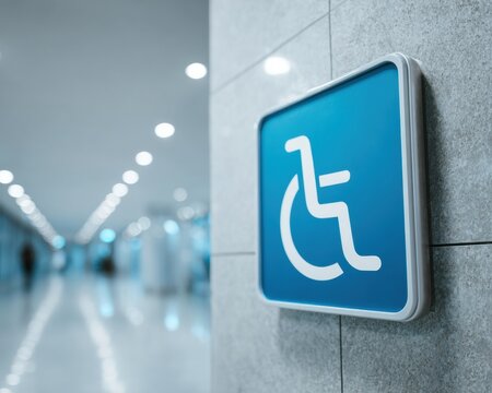 Special Recreation For The Disabled Day Accessibility Sign in Modern Urban Space - Inclusive Design and Equality Focus for Disability Awareness Month and Earth Day Campaigns - Powered by Adobe