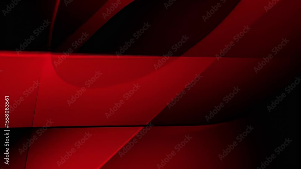 Poster Dynamic Red and Black Abstract Shapes in Motion