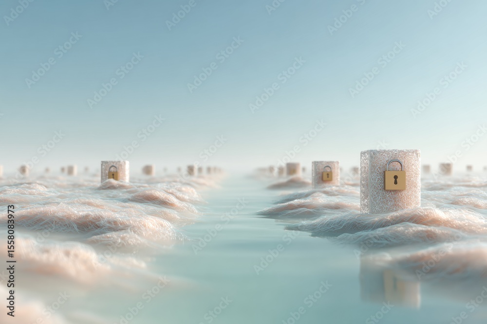Poster Futuristic Encrypted Data Transmission with Digital Padlock Network in Soft Cloudscape for Cybersecurity and Network Safety Solutions