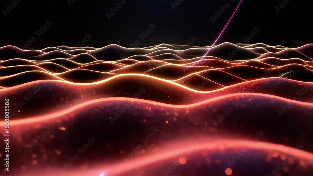 Poster Abstract Animated Waves of Light and Color