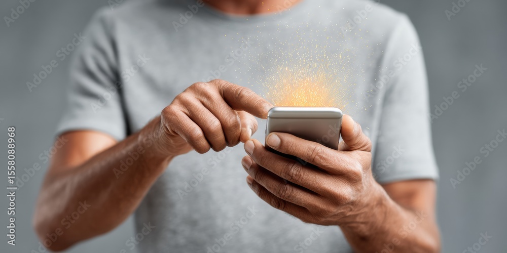 Poster Modern Chatbot Interface on Mobile Phone with Floating Dialog Bubbles for Instant Customer Support and Automated Digital Communication