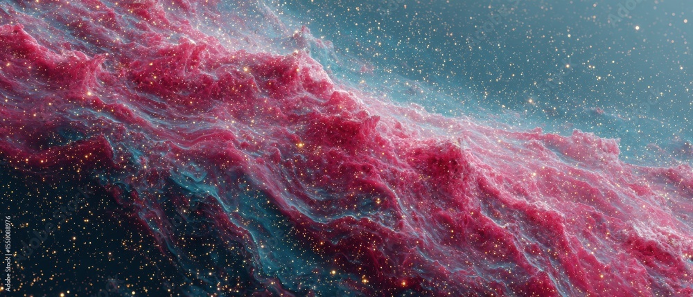 Aufkleber Expansive Celestial Map of Swirling Nebula with Stars and Clouds for Astronomy and Cosmic Navigation Digital Marketing and Science Branding